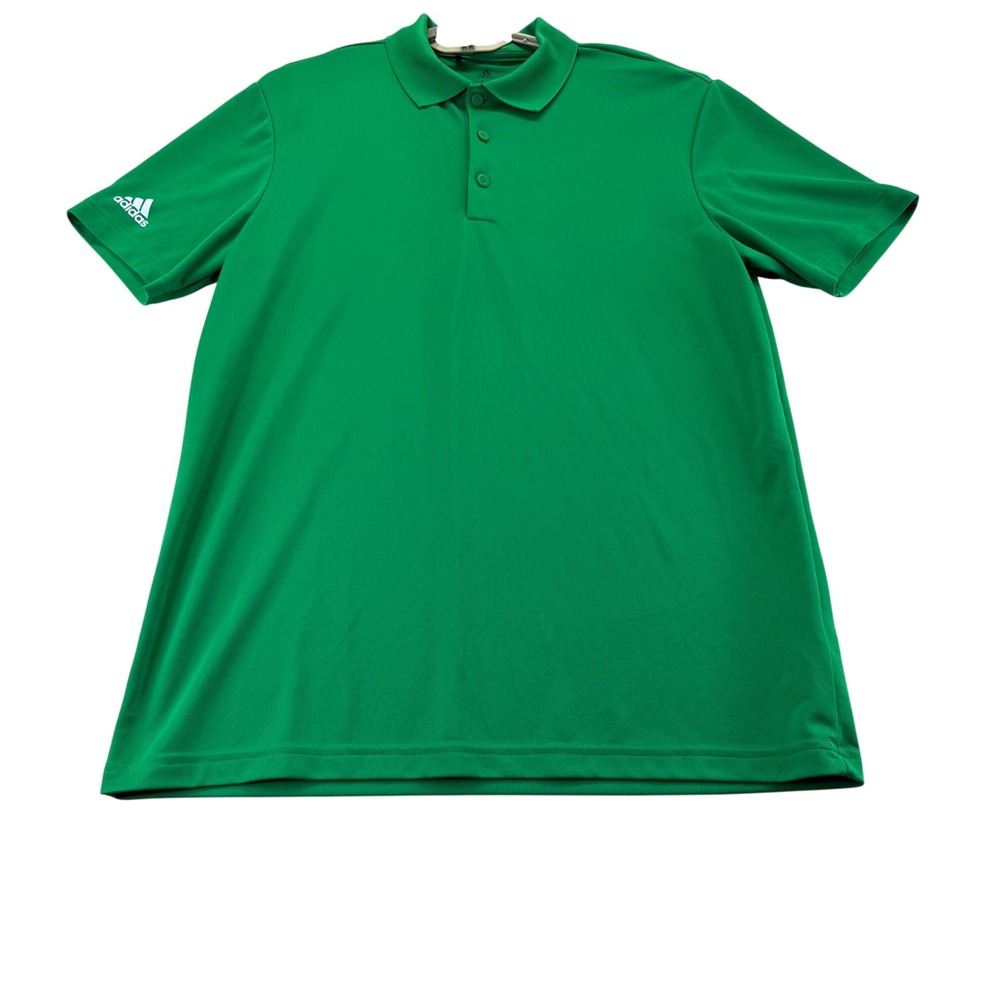 Adidas Polo Shirt Mens M Green Primegreen Short Sleeve Performance Golf Top